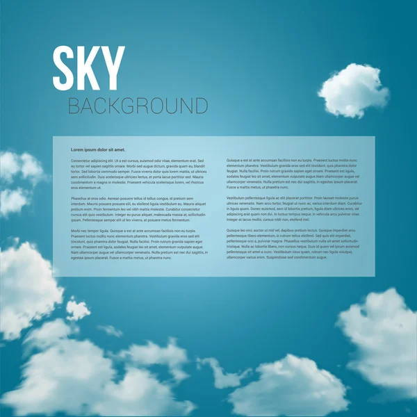 Ουρανό με σύννεφα διάταξη σελίδας για την παρουσίαση των επιχειρήσεων σας. — Διανυσματικό Αρχείο