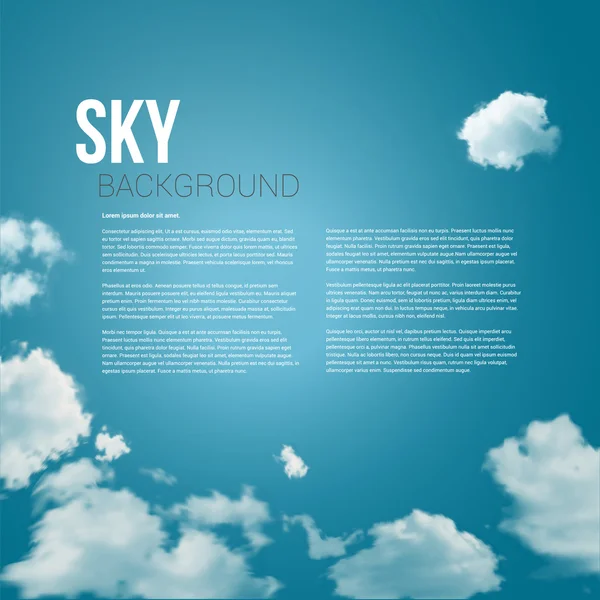 Sky with clouds page layout for Your business presentation. — Stock Vector