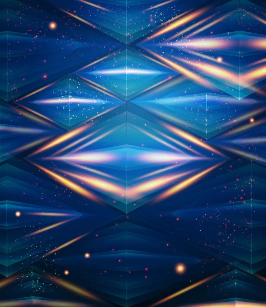 抽象的な六角形パターン。光沢のあるブルーの背景. — ストックベクタ