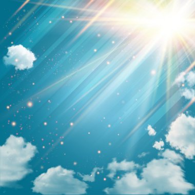 Magic sky with shining stars and rays of light. clipart