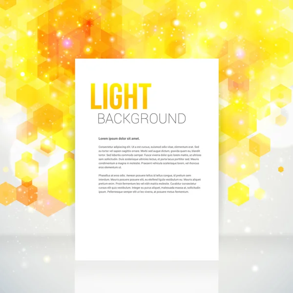 Weißes Seitenlayout mit Platz für Ihren Text, gelber Hintergrund. — Stockvektor