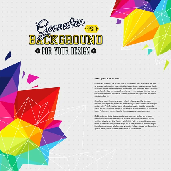 Fondo geométrico con elementos triangulares brillantes y lugar para — Archivo Imágenes Vectoriales