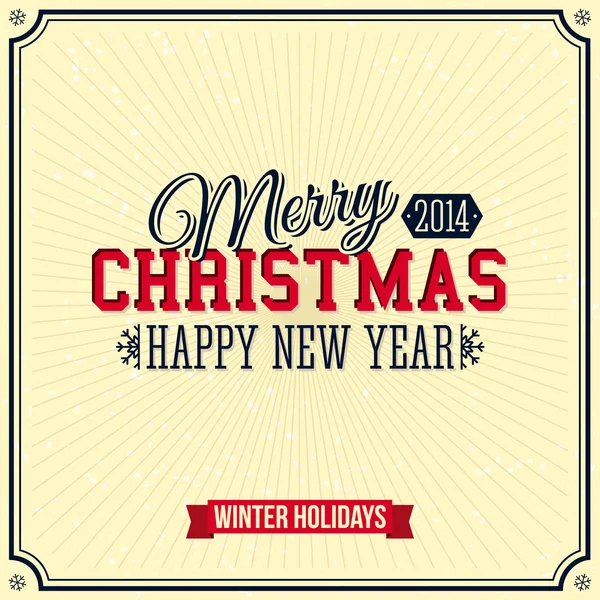 Vintage Merry Christmas and Happy New Year card. Lettering style. Vector illustration. — Stock Vector