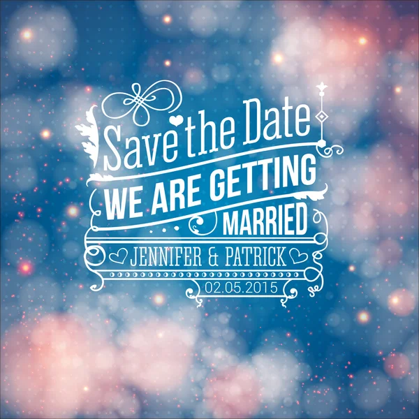 Save the ημερομηνία για προσωπική διακοπές. Προσκλητήριο γάμου. Εγώ διάνυσμα — Διανυσματικό Αρχείο