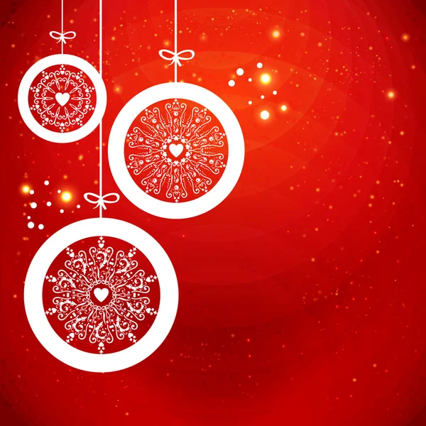 Stylized Christmas balls with snowflakes. Vector illustration. — Stock Vector