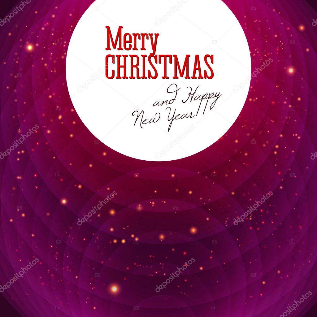 Merry Christmas and Happy New Year Card. Vector illustration.