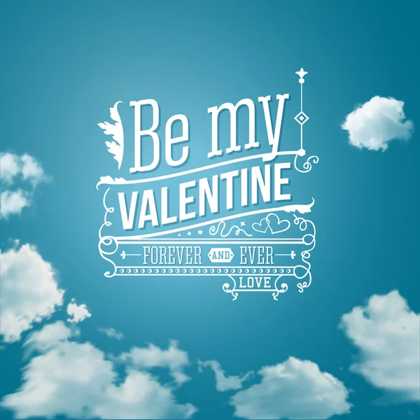 Preciosa tarjeta de San Valentín con estilo de letras. Ilustración vectorial . — Vector de stock