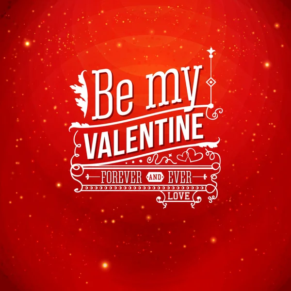 Adorável cartão Valentine com estilo lettering. Ilustração vetorial . — Vetor de Stock