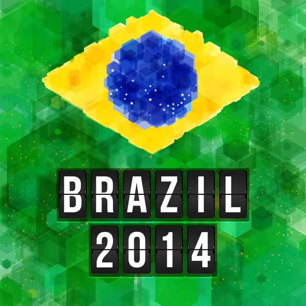 Brasil 2014 cartaz de futebol . — Vetor de Stock