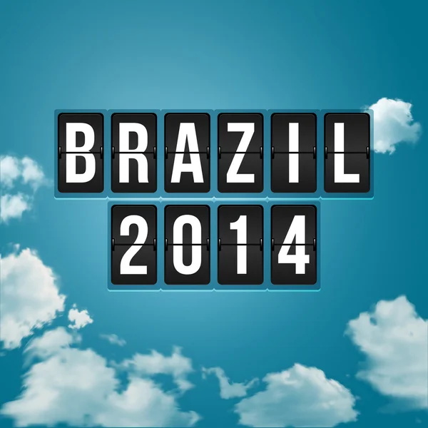 Brasil 2014 cartaz de futebol . — Vetor de Stock