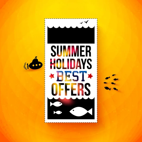 Bright summer holidays poster. — Stock Vector