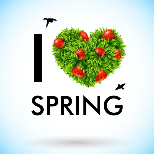 I love spring. — Stock Vector