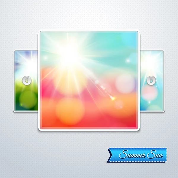 Bright shining sun with lens flare. — Stock Vector