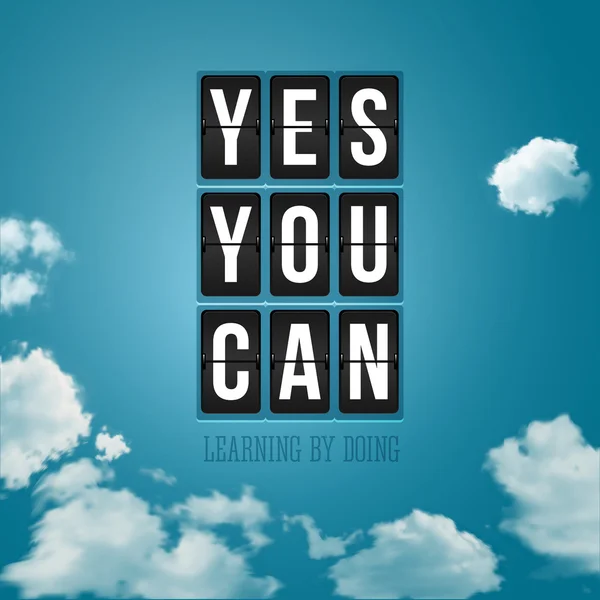 Yes, You can. Motivational poster — Stock Vector