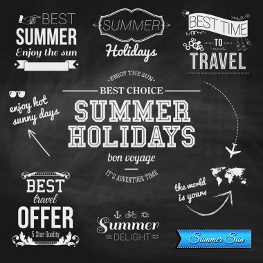 yaz tatili için tipografik etiketleri