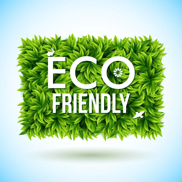 Eco friendly label made of leaves — Stock Vector