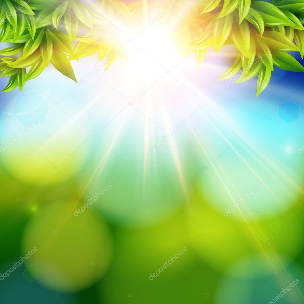 Bright shining sun with lens flare