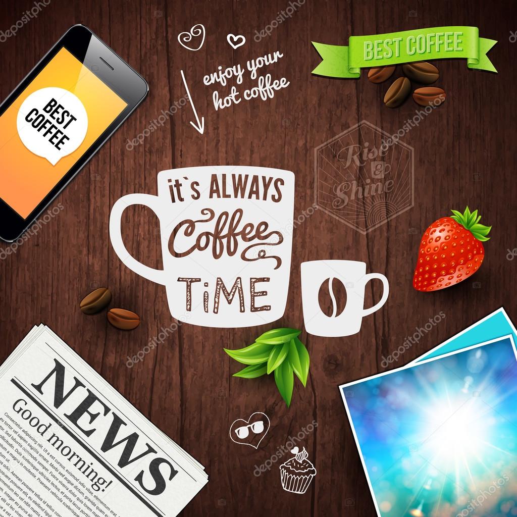 Coffee advertising poster