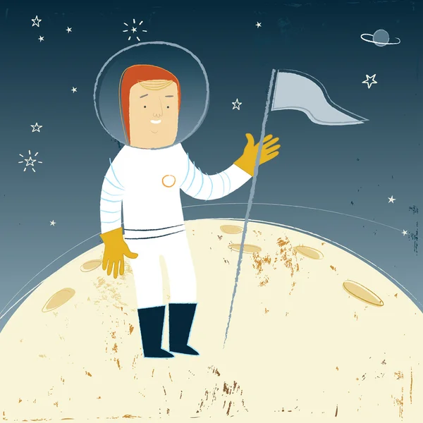 L'uomo sulla Luna — Vettoriale Stock