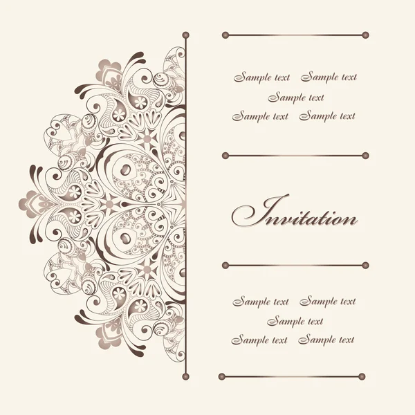 Invitation carte vintage — Image vectorielle