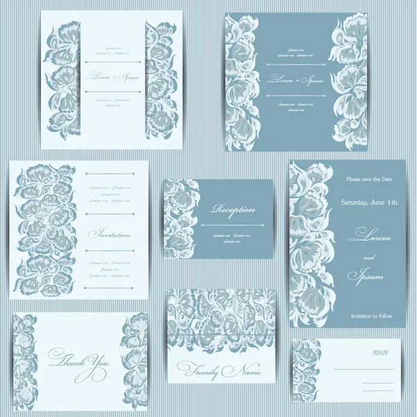 Ensemble de cartes d'invitation de mariage . — Photo