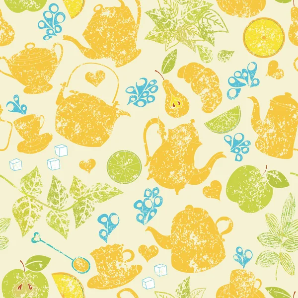 Seamless tea pattern — Stock Photo, Image