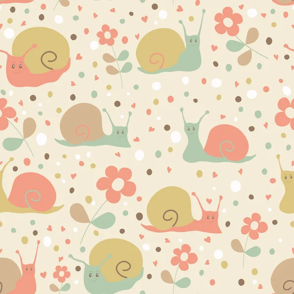 Snail seamless pattern. — Stock Photo, Image