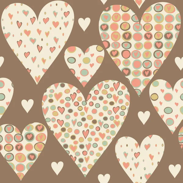 Cartoon hearts seamless pattern. Valentines day card design. — Stock Photo, Image