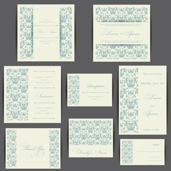 Wedding invitation cards set — Stock Photo, Image