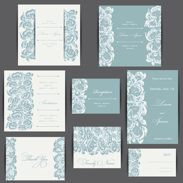 Ensemble de cartes d'invitation de mariage — Photo