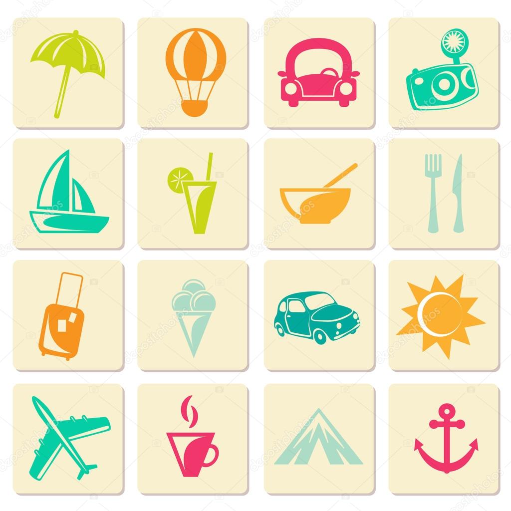 Travel summer icons