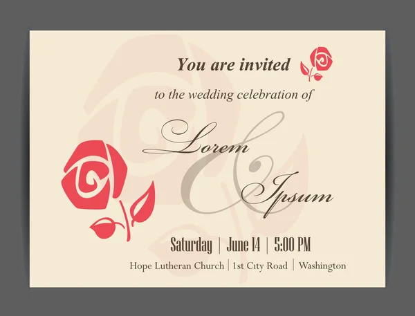 Bruiloft uitnodigingskaart met bloemen elementen — Stockfoto