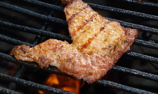 meat grilled on an outdoor grill