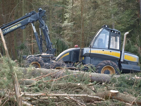 Machine logging, South Bohemia — Stock Photo, Image