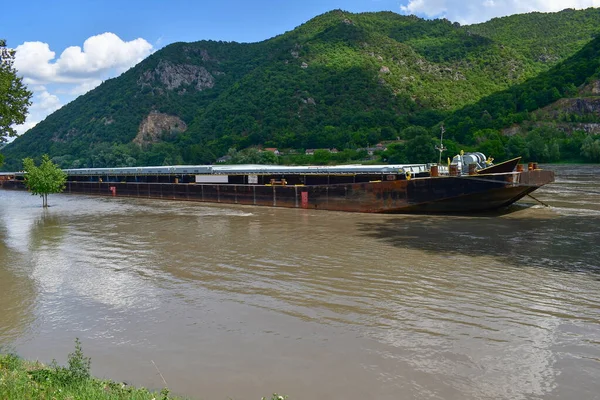 Buque Carga Río Danubio Wachau Austria — Foto de Stock