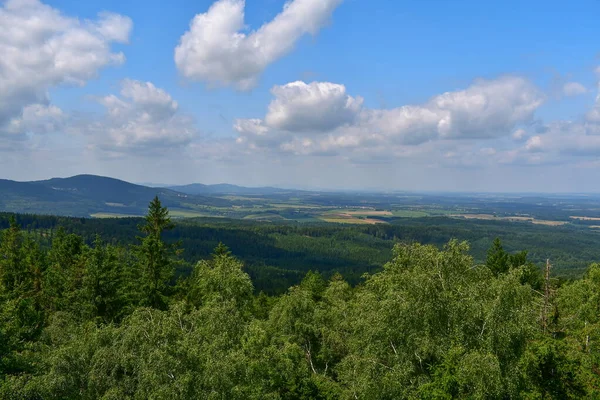 Widok Krajobraz Gór Novohradske Wzgórza Mandlstein Region Waldviertel Dolnej Austrii — Zdjęcie stockowe