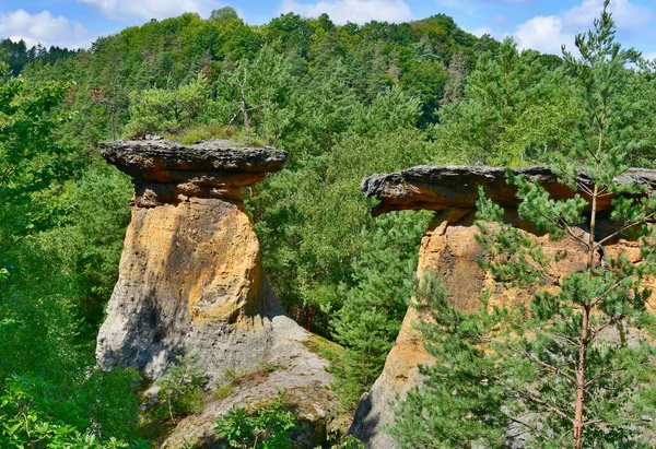 Couverture Est Une Formation Rocheuse Formée Par Altération Sélective Grès — Photo