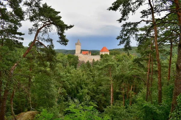 Kokorin Slott Ligger Cirka Tio Kilometer Nordost Melnk Ovanför Floden — Stockfoto