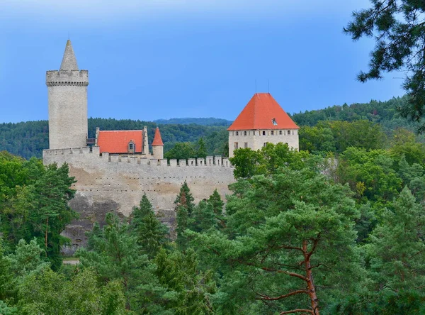 Kokorin Slott Ligger Cirka Tio Kilometer Nordost Melnk Ovanför Floden — Stockfoto