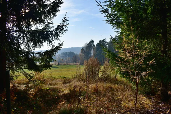 Vista Del Paisaje Otoñal Sur Bohemia República Checa — Foto de Stock