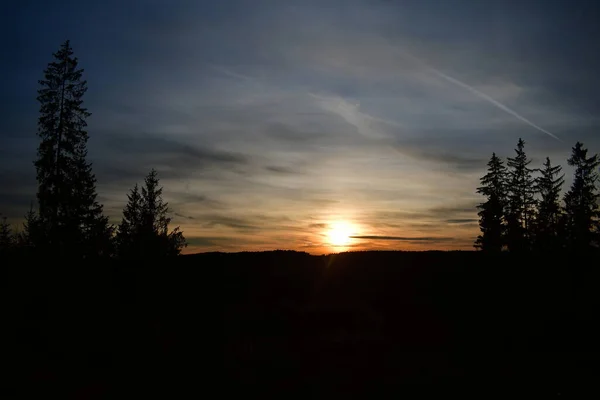 Kvällen Syn Landsbygden Södra Böhmen Tjeckien — Stockfoto