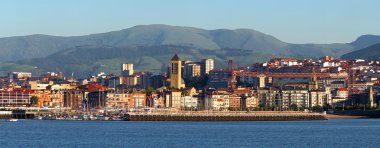 Seafront and pier of Getxo clipart