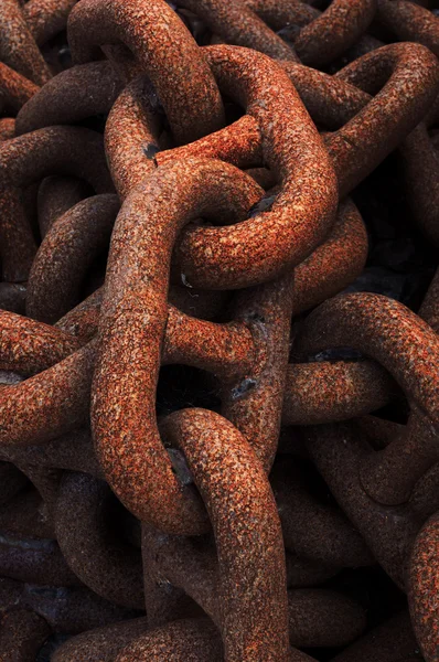 Closeup of metallic and rusty chains — Stock Photo, Image