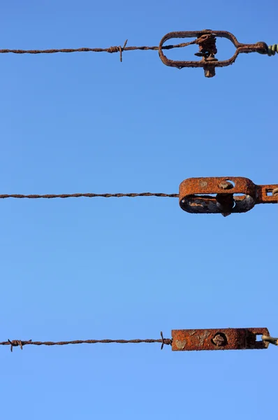 Fence with barbed wire — Stock Photo, Image