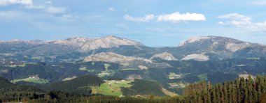 Panorama of Arratia valley in basque country with mountains and clipart