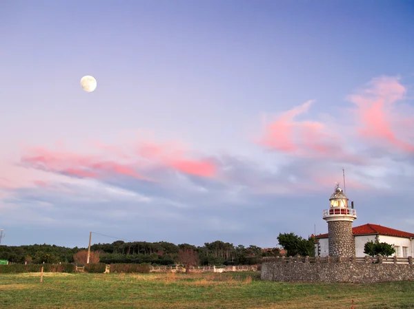 Lighthouse in Getxo at twilight — Stock Photo, Image