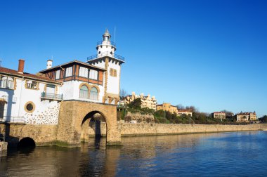 Getxo seafront and Arriluze lighthouse clipart