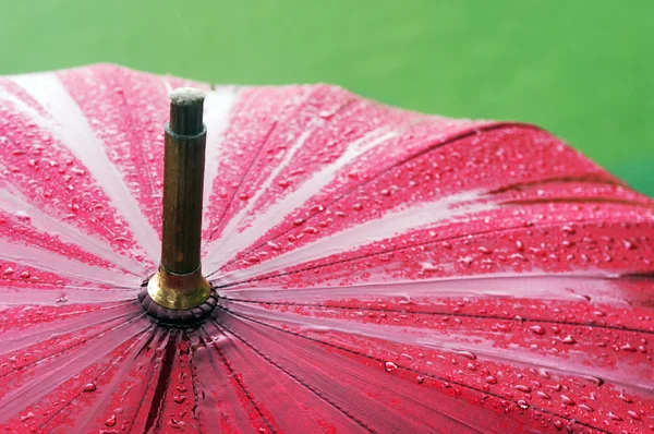 Fechar o guarda-chuva com gotas de chuva — Fotografia de Stock