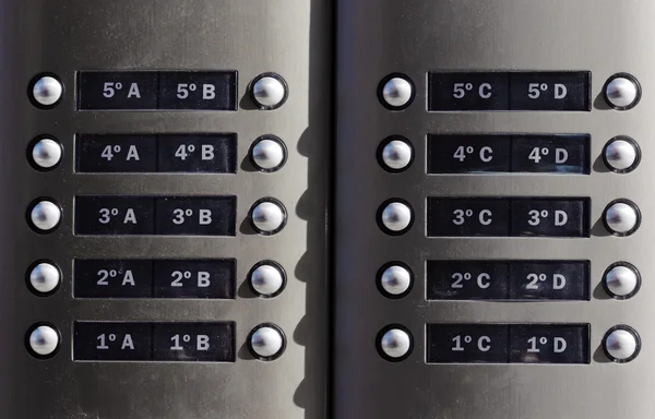 Modern metallic doorbell — Stock Photo, Image