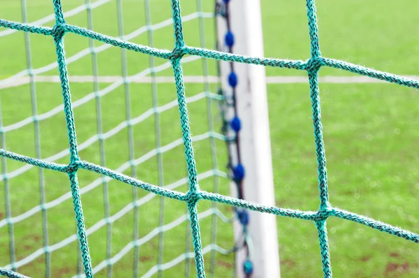 Θέσης του στόχου ποδοσφαίρου και δίχτυ — Φωτογραφία Αρχείου